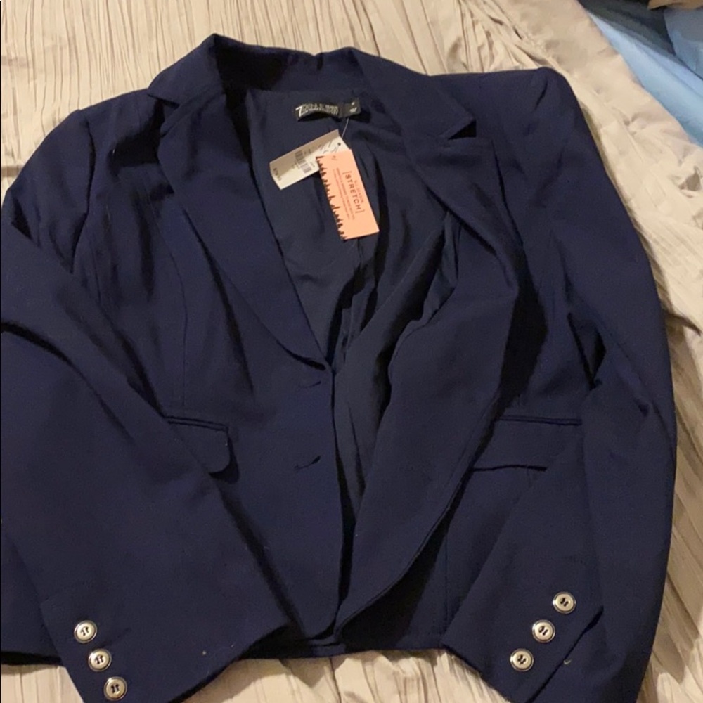 NWT NY & CO jacket blazer stretch navy 16